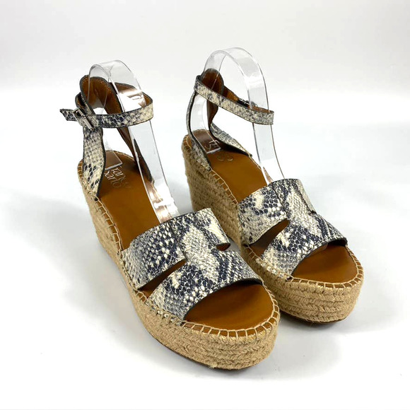 Womens Franco Sarto Talya Espadrille Wedge Sandal Snakeskin Platform Clemens 9.5 - Picture 1 of 8